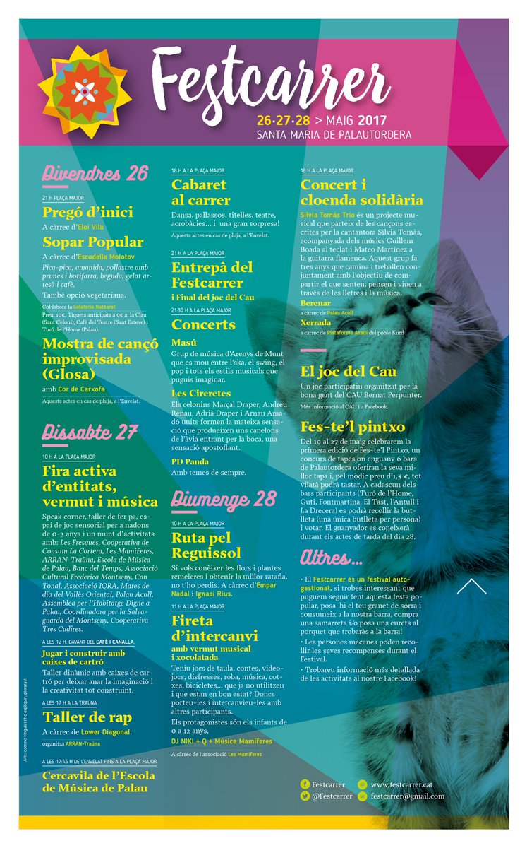 Tots els actes del #Festcarrer2017 a la nostra web: festcarrer.cat que ens ha fet el company <a href="/oriol_hernandez/">Oriol Hernandez</a> amb molt de gust ;)
