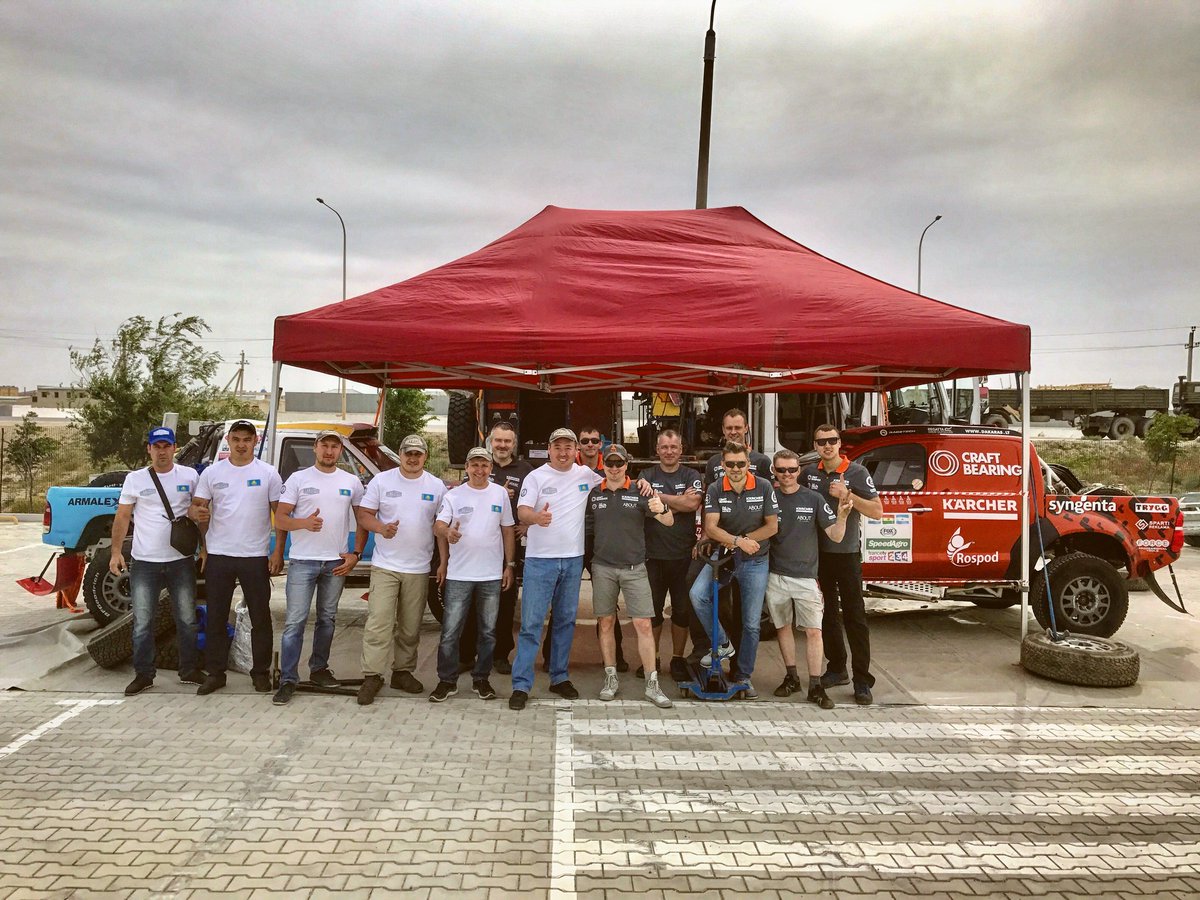 AJuknevicius's tweet photo. The TEAM is ready for action! #rallykazakhstan #kazakhstan #fia #worldcup #team #rallyraid #4x4 #offrad https://t.co/Go8MaZfh5J