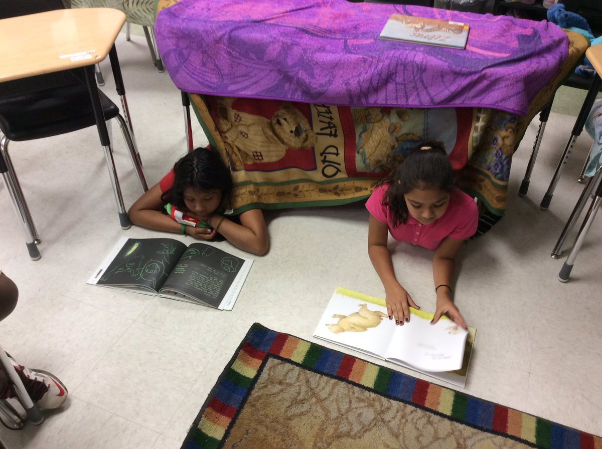 KBuck99's tweet photo. Getting settled and comfy for our #readathon day! @ParksideProud @Parkside4th https://t.co/0VWiu1gjFP