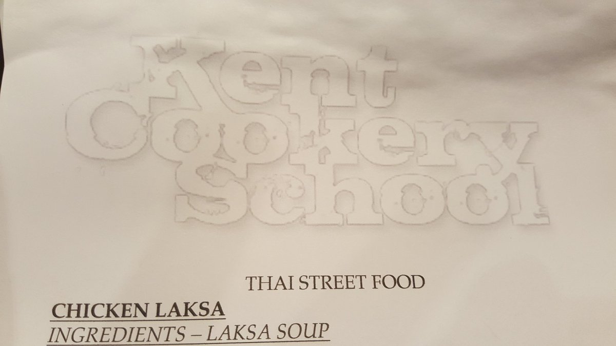 Fantastic evening at #kentcookeryschool last night. Learning how to cook an amazing Thai noodle soup. Thanks to all for a great night.