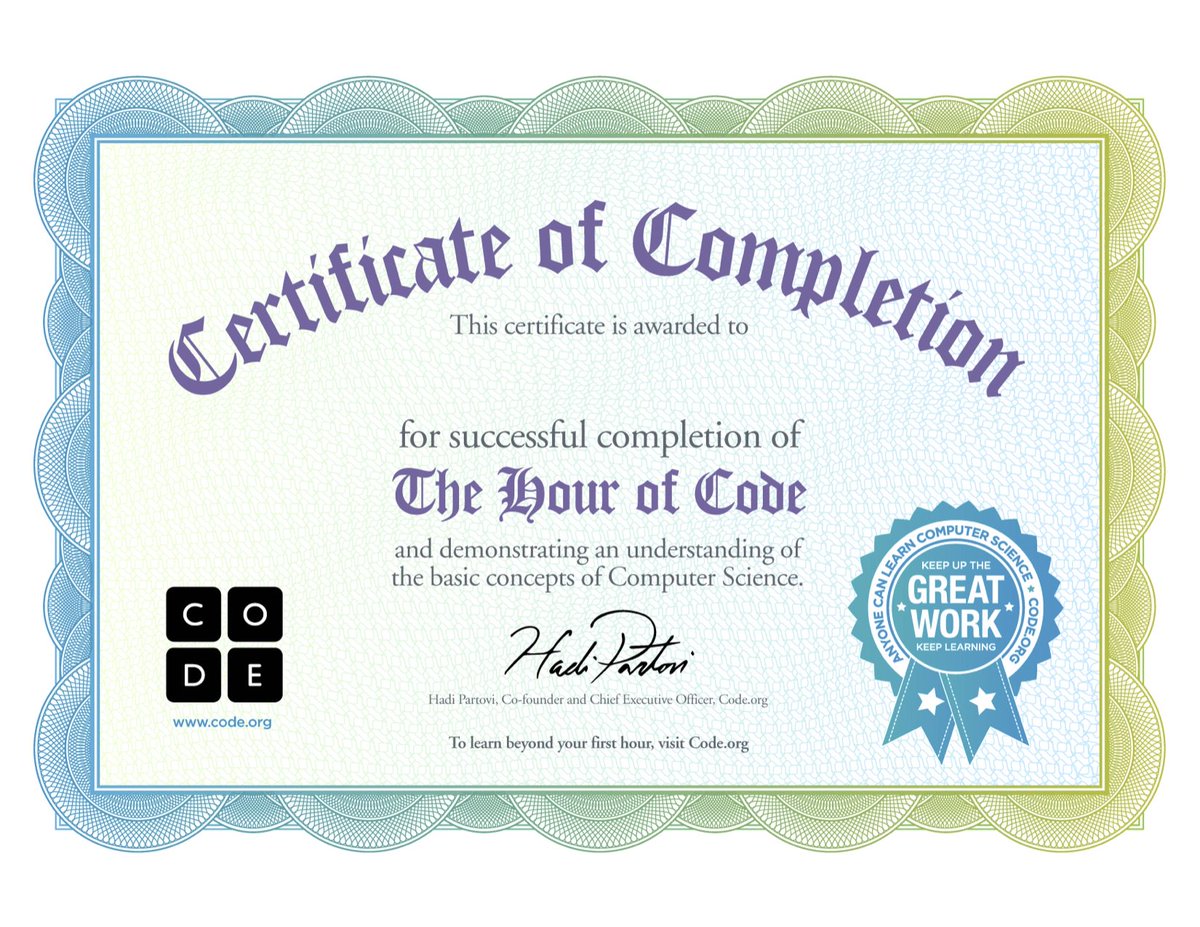 MsRaenaP_Cing's tweet photo. Finally did it! Better late than never! @hourofcode #CodingQuest @rakerr @hpitler https://t.co/qbtWS8CVAk