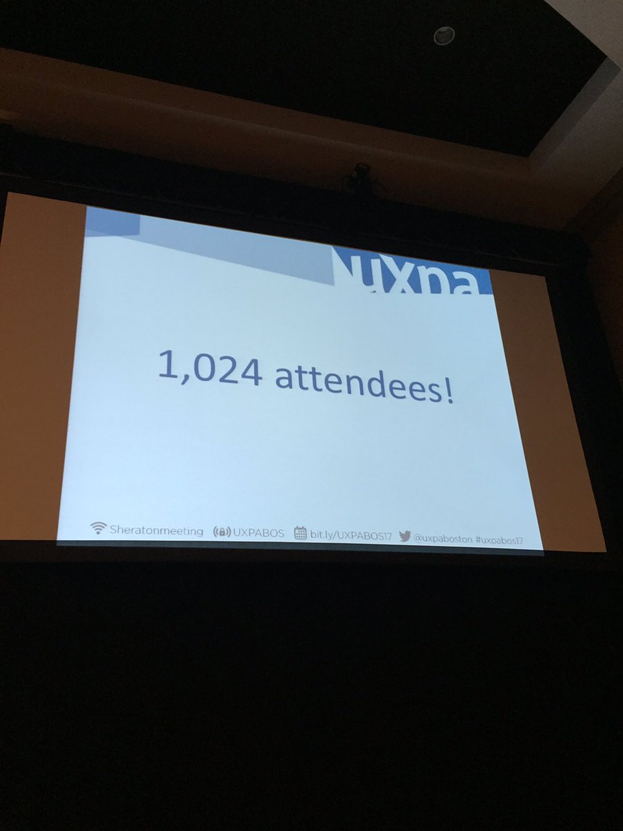 Over a 1,000 people are attending #UXPABOS17. Amazing!