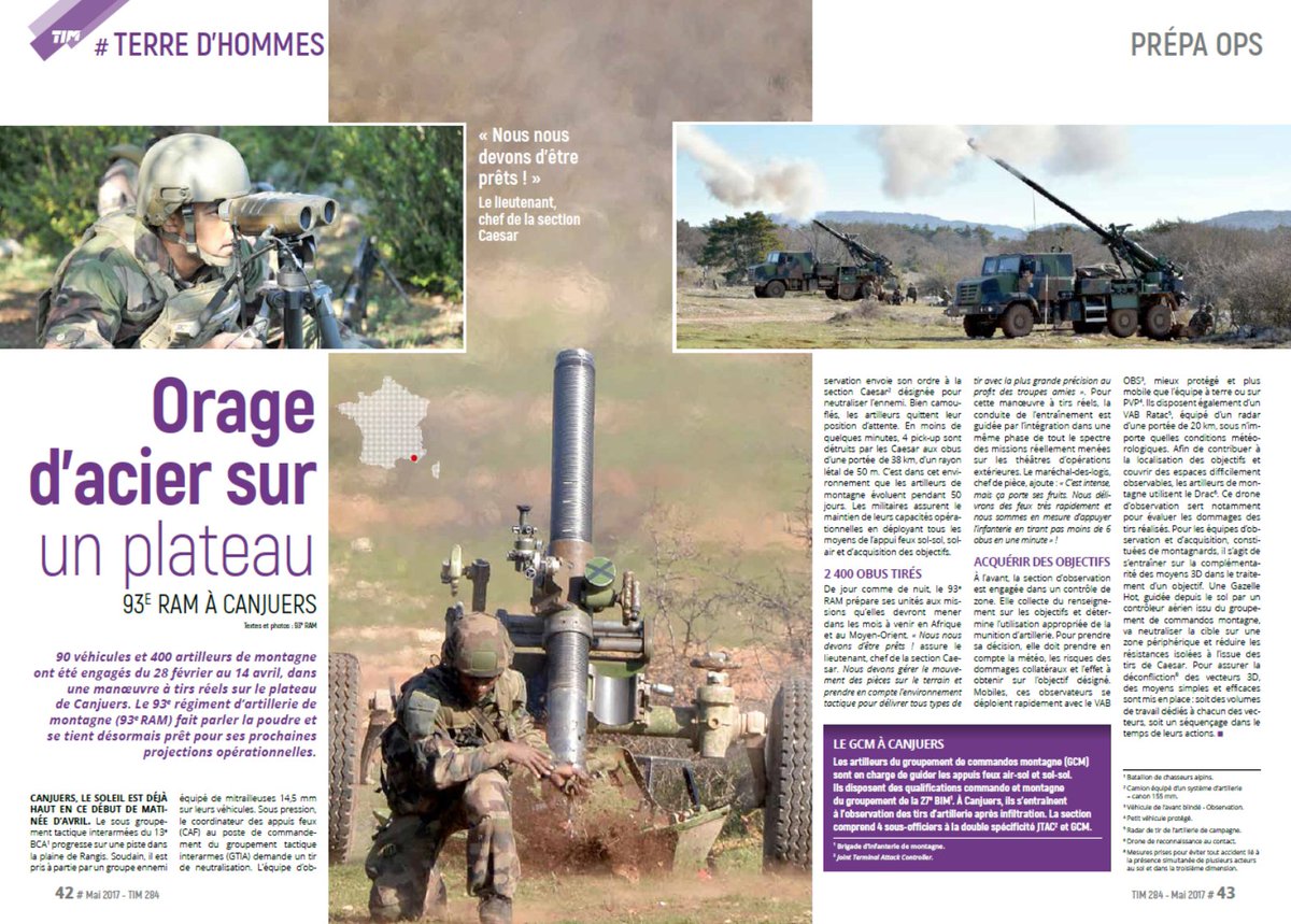 ThalesDefence's tweet image. Notre #mortier 120RT à l'honneur avec le @93eRAM dans le dernier N° de TIM fr.calameo.com/read/000063302… @armeedeterre #Mo120RT #Artillerie