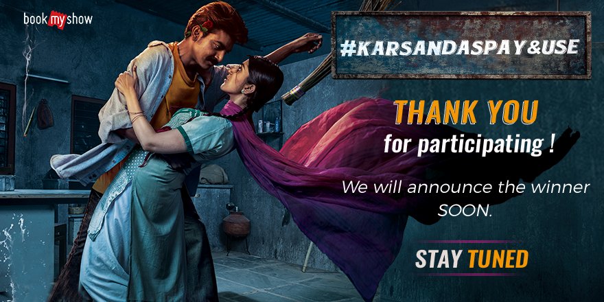 bookmyshow's tweet image. Thank you for participating, we will announce the winners soon. 

#KarsandasPayAndUse #GujaratiFilm #StayTuned #ContestAlert