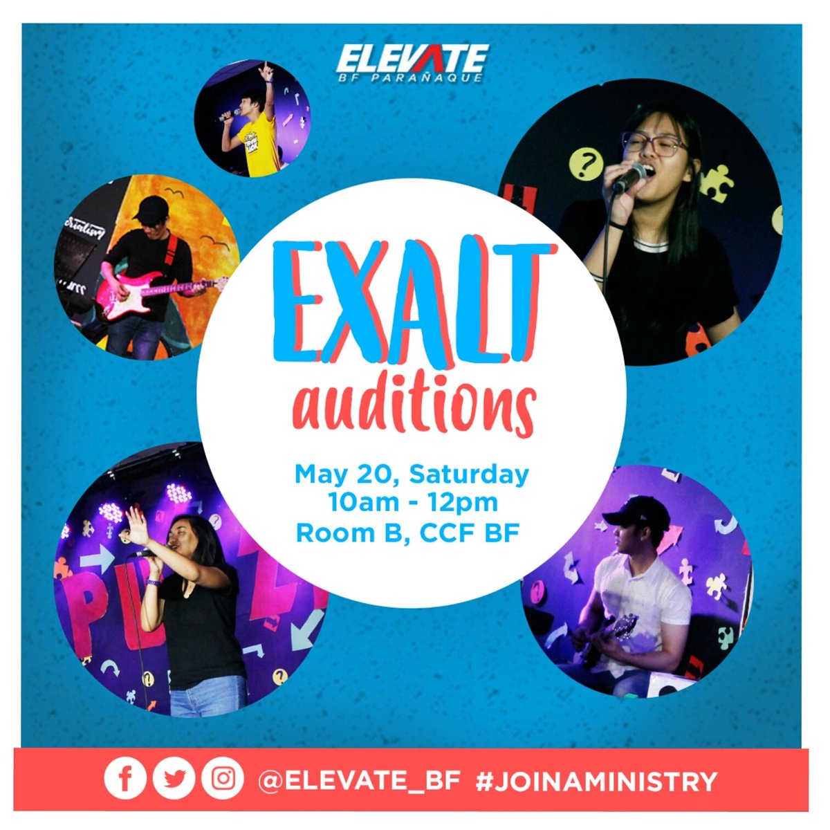 Elevate_BF's tweet photo. Do you have passion for music? Well, this audition is for you! :)
For questions, please contact Aaron at +639267433046. :D
#JoinAMinistry https://t.co/BJq6eLBQsO