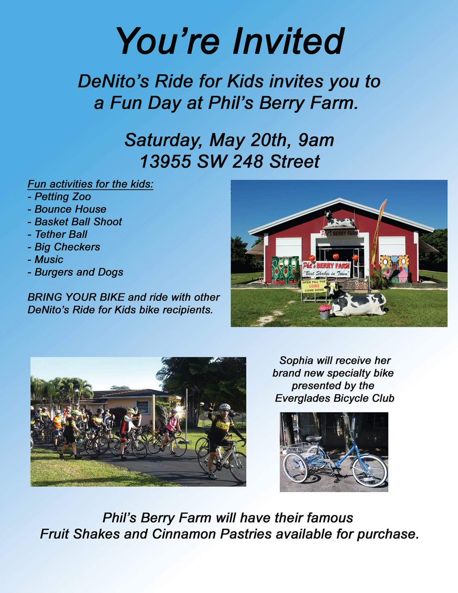 FREE Family Fun Day at Phil's Berry Farm and Sophia' bike giveaway. 

facebook.com/events/1549119…