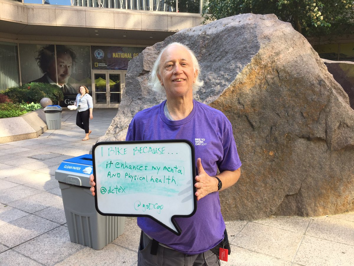 goDCgo's tweet photo. .@dctex bikes because it enhances mental and physical health. How about you? #BikeConfessions #BTWD2017 https://t.co/vu5345l9tM