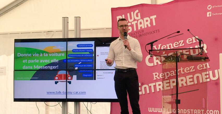 talk_to_my_car's tweet photo. Pitch de #Talktomycar à #PlugandStart 2017 | #startup https://t.co/ugZfrmPhtK