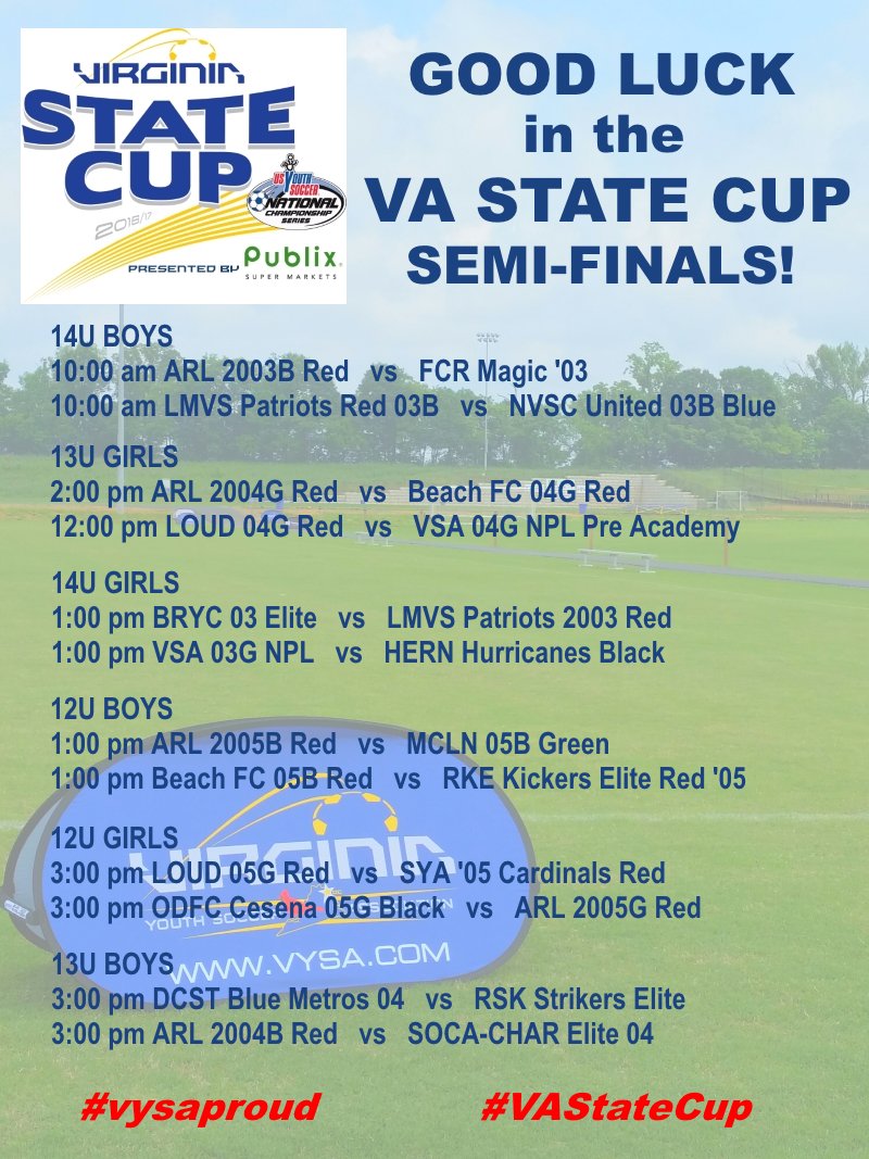 vayouthsoccer's tweet photo. Tomorrow is the big day! RT and wish all VYSA teams good luck in the #VAStateCup Semi Finals! #vysaproud https://t.co/gpSubrcegS
