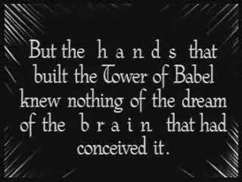 Tower of Babel destroyed not bc God's wrath but bc of an uprising of plebs. This shows materialist (read: Marxist) understanding of history