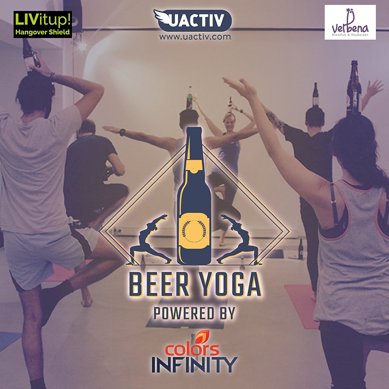 colors_infinity's tweet photo. Our friends at @HangoverShield &amp; @uactivco are brewing one of the hottest events of this summer!
#BeerYoga #Verbena https://t.co/8vkzqd5h3H