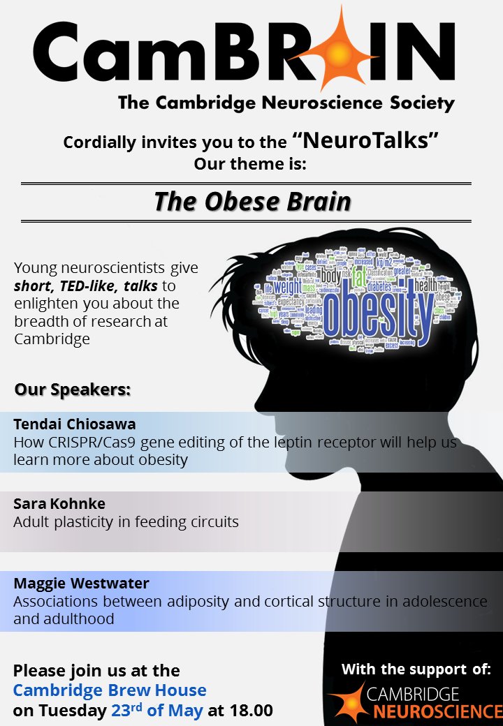 Are you interested in the role of the brain in obesity? Don't miss our next NeuroTalks, on Tuesday 23rd of May! facebook.com/events/1988356…