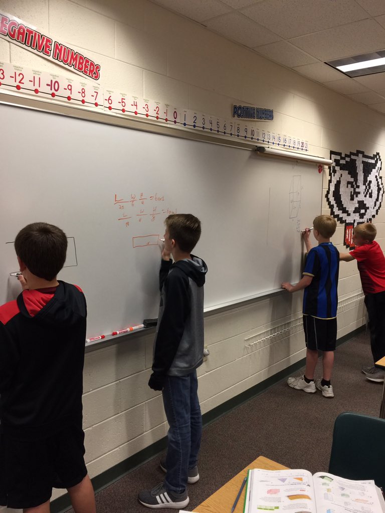 Problem solving together and focused!  Not bad for a week left! @LGMSWolves