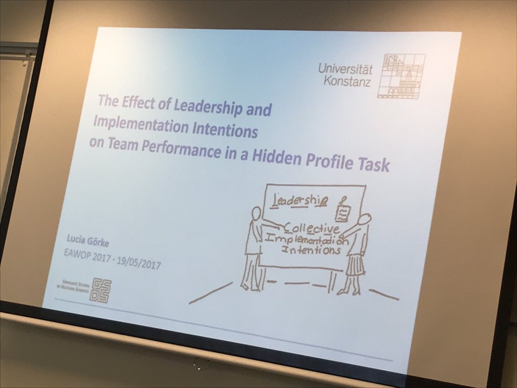 ProfKunze's tweet photo. Lucia Goerke from our team presenting her research on #leadership and #implementationIntentions in teams @eawop17 https://t.co/4T4nTIMPYi
