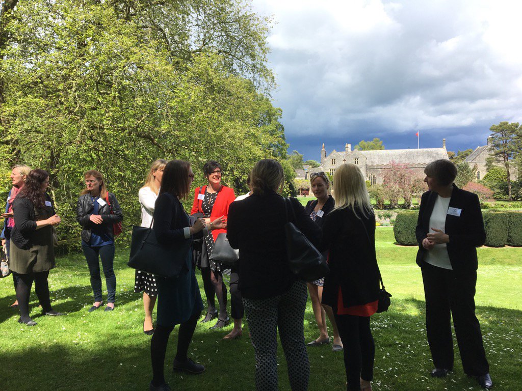 K8mills2's tweet photo. Enjoying a moment of sunshine at the SWWIC charity cheque handover @SWWIC@Dartington https://t.co/zeCkGWdgU2