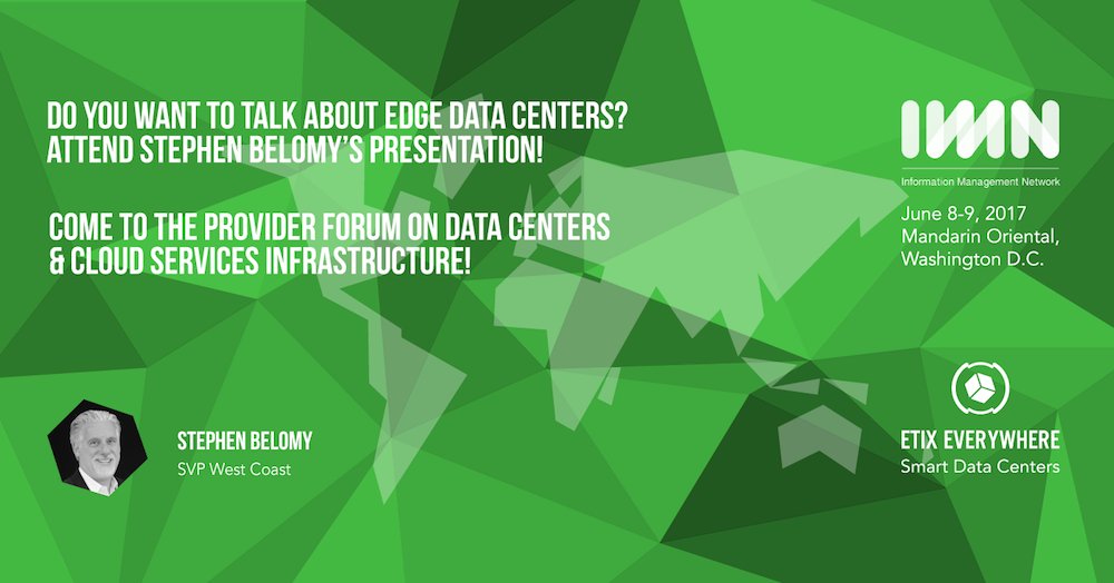 EtixEverywhere's tweet photo. A good reason to go to the 7th Provider Forum on data centers &amp; cloud infrastructure? @sbelomy is giving a talk about edge #datacenters! https://t.co/046M63ZC4p