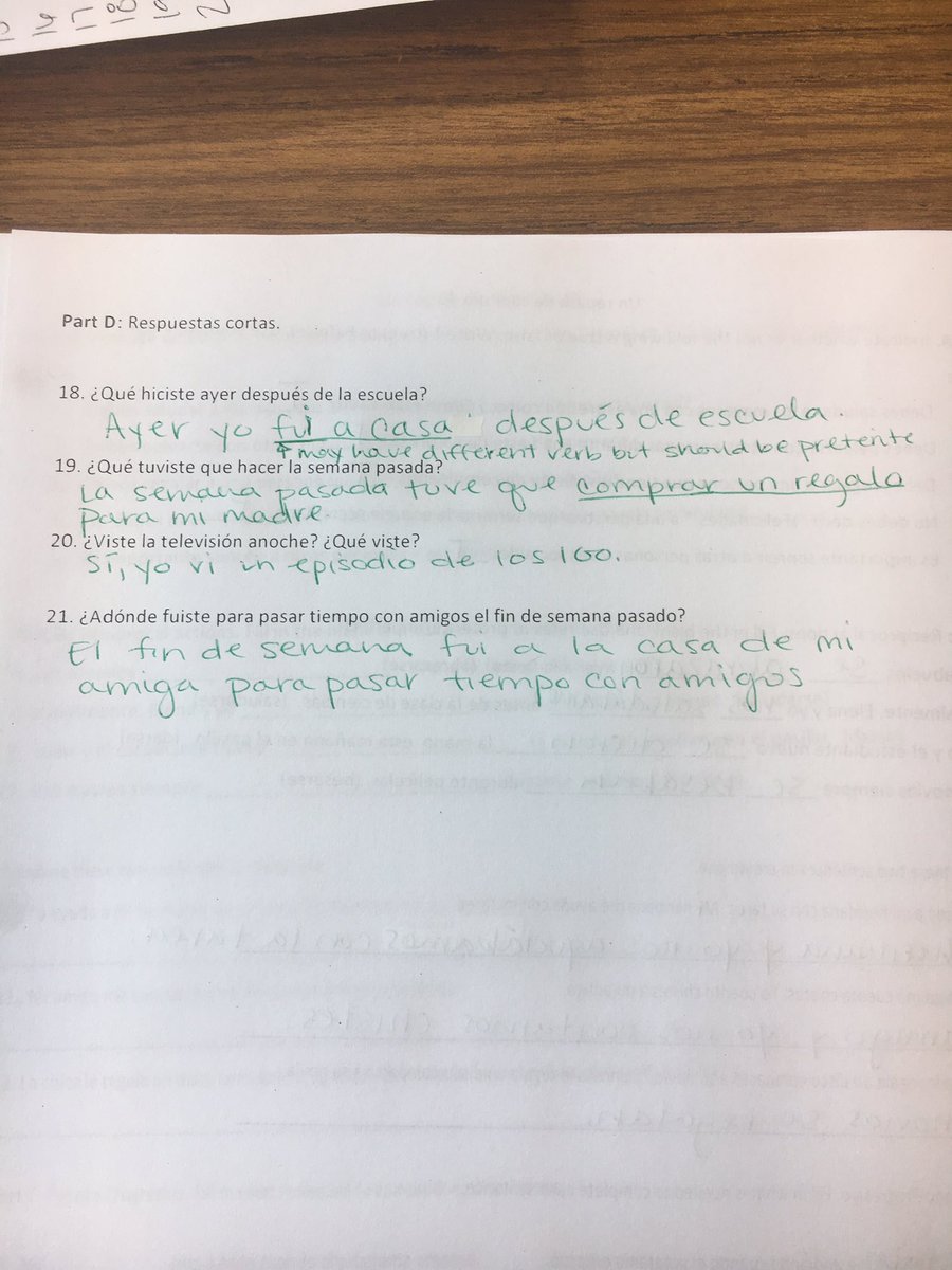 ProfeHenderson's tweet photo. Español 2: las respuestas--estudien mucho antes del lunes 😁 https://t.co/K0aGuNbGx9