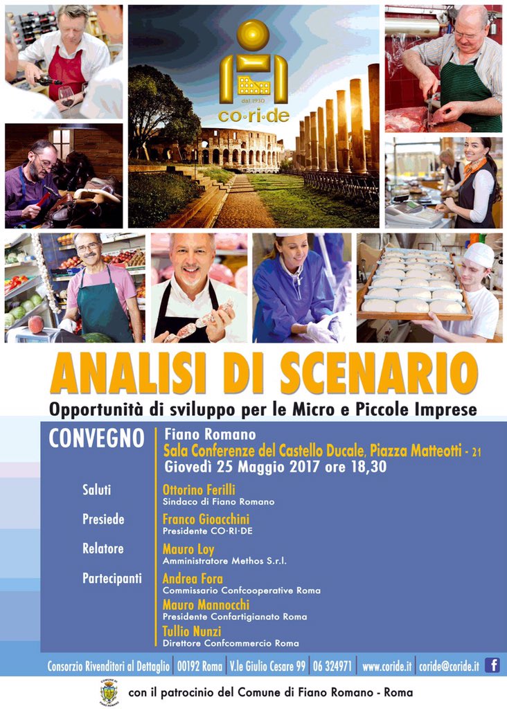Zairbel's tweet photo. Analisi di scenario - Opportunità di #sviluppo per micro e piccole #imprese | 25 maggio a #FianoRomano #pmi #artigianato #convegno #CoRiDe https://t.co/MbN3ERDpx0