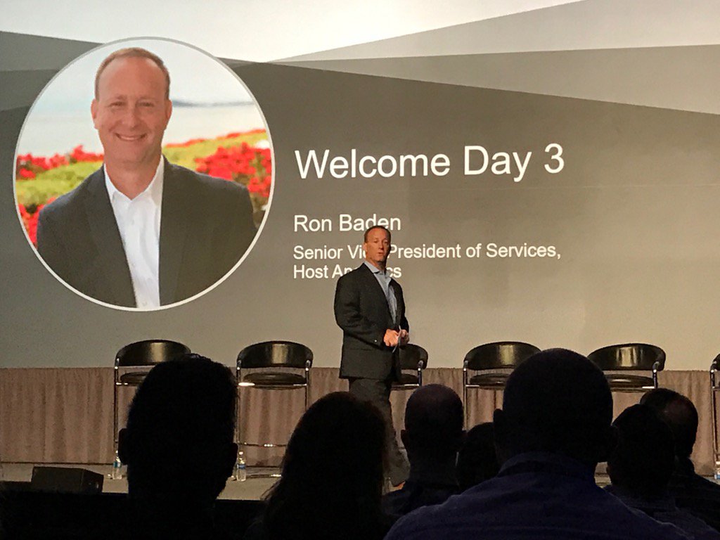 johnnyor58's tweet photo. @ron_baden kicks off day 3 of #haworld 2017 @host_analytics https://t.co/A1iqyavTN3