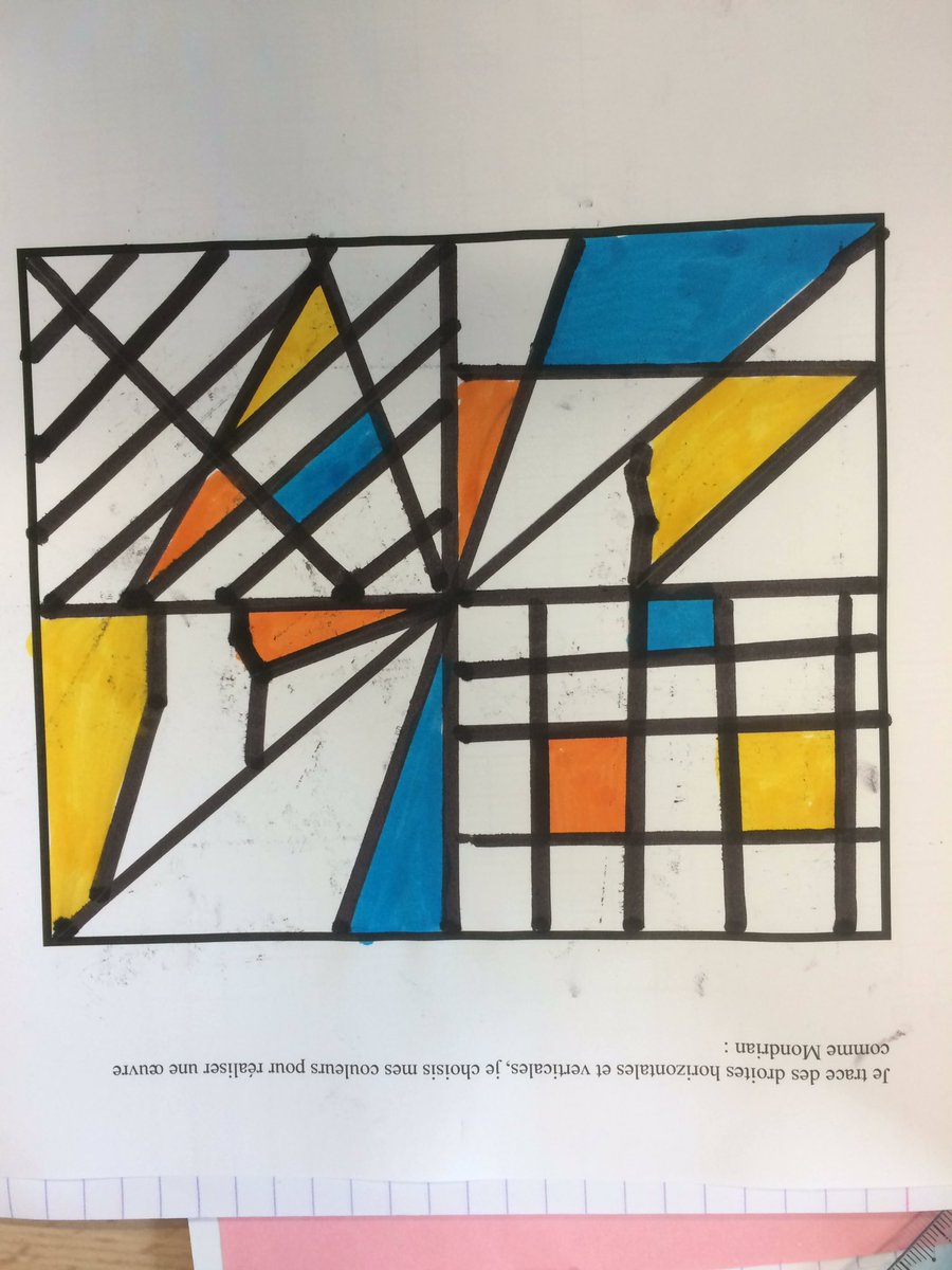 TonyLAINE_CM2's tweet photo. Moi aussi j'ai fait un dessin sur Mondrian.Anthony https://t.co/xsprijudQh