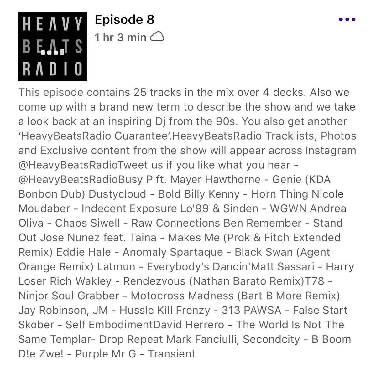 HeavyBeatsRadio's tweet photo. Weekend ready #HeavyBeatsRadio #Episode008 with @AdamKDJ + HeavyBeats from @NicoleMoudaber @BillyKennyMusic @MattSassari @Latmun @iTunes 🔥 https://t.co/CxMHPhkUOV
