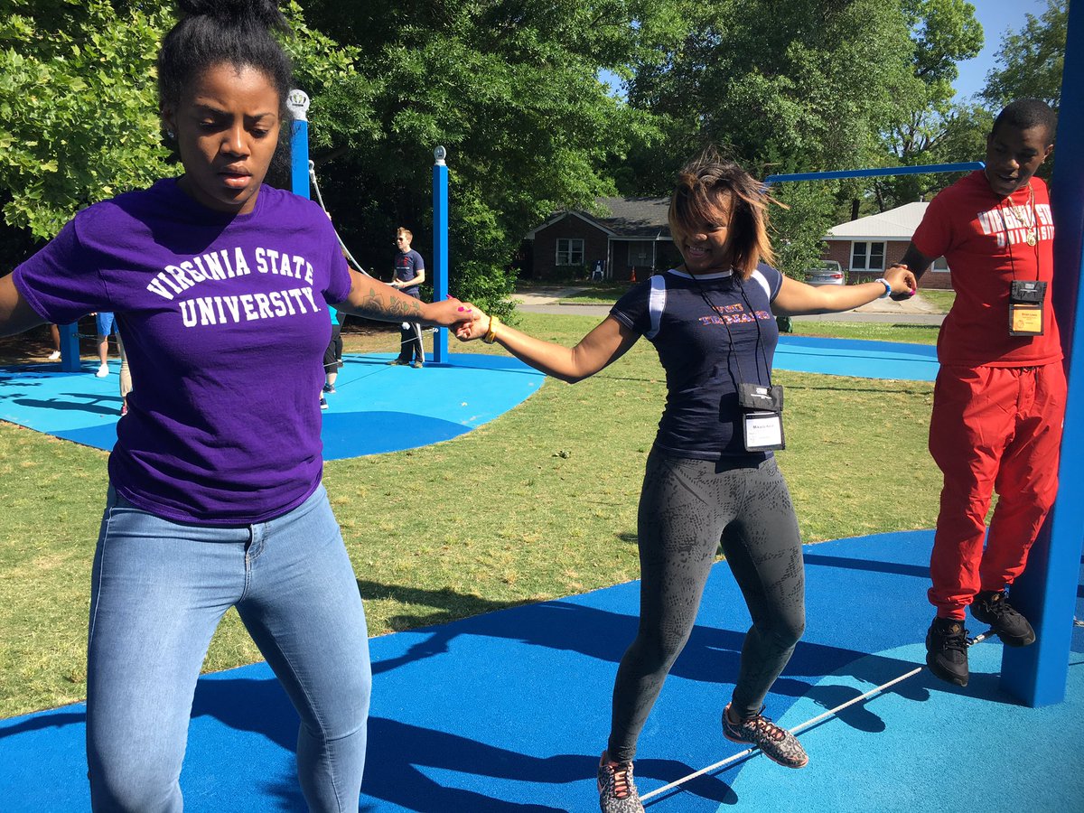 LetiziaGBoone's tweet image. #VSU Trojans working together on the Challenge Course! #VLA2k17