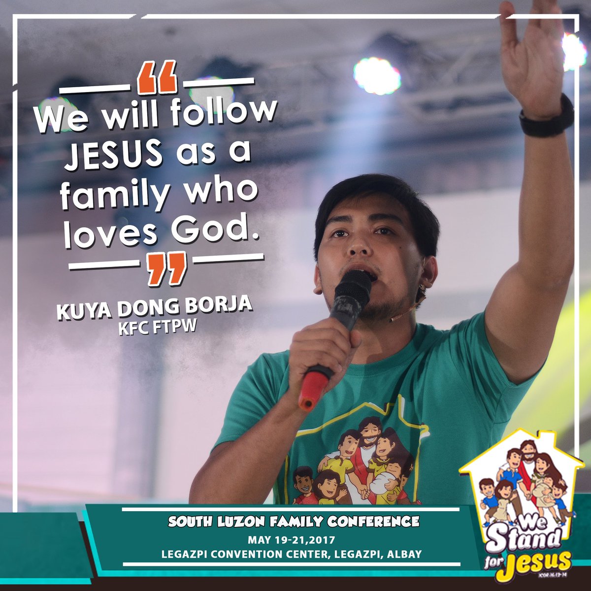 cfc_kfc's tweet photo. Kuya Dong Borja leading the closing kids praise for Day 1

#kfcfamcon2017
#WeStandForJesus https://t.co/wNMnX81TwF