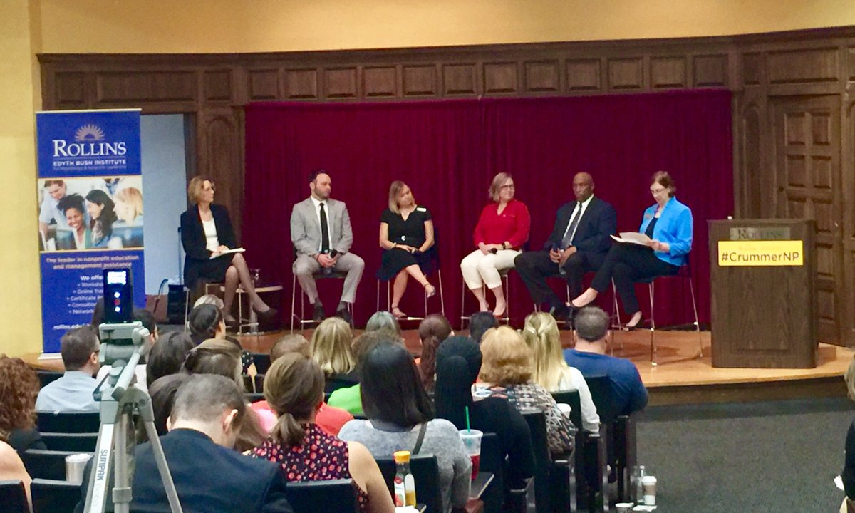 HHHEngagement's tweet photo. #CrummerNP Listening to non-profit execs this morning at Rollins. Serving others is the greatest way to lead! https://t.co/bHxF5nknNY