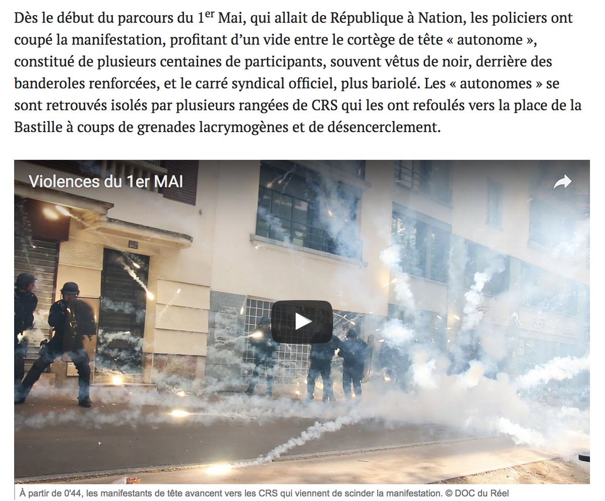 laparisiennelib's tweet photo. Entre manifestants et policiers, une «dissymétrie radicale»: retour sur la manif du 1er mai à Paris via @mediapart > https://t.co/EWpFx4Mz85 https://t.co/8TBLWW7t3T