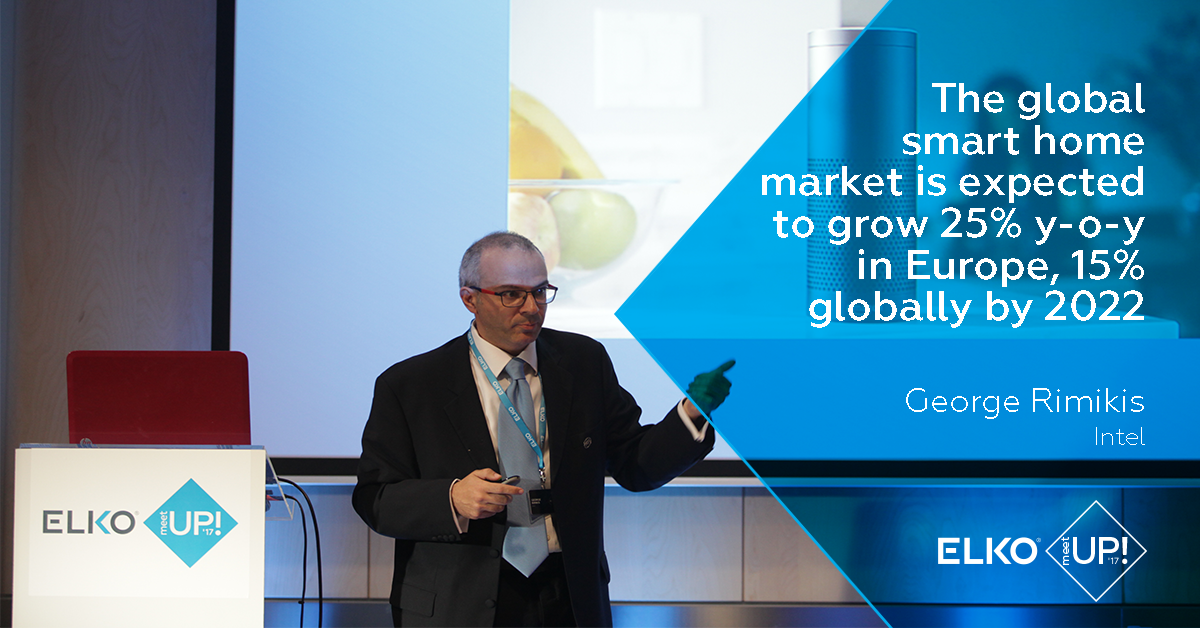 ELKO_Group's tweet image. George Rimikis, @Inteliot on smart home trends and opportunities #elkomeetup