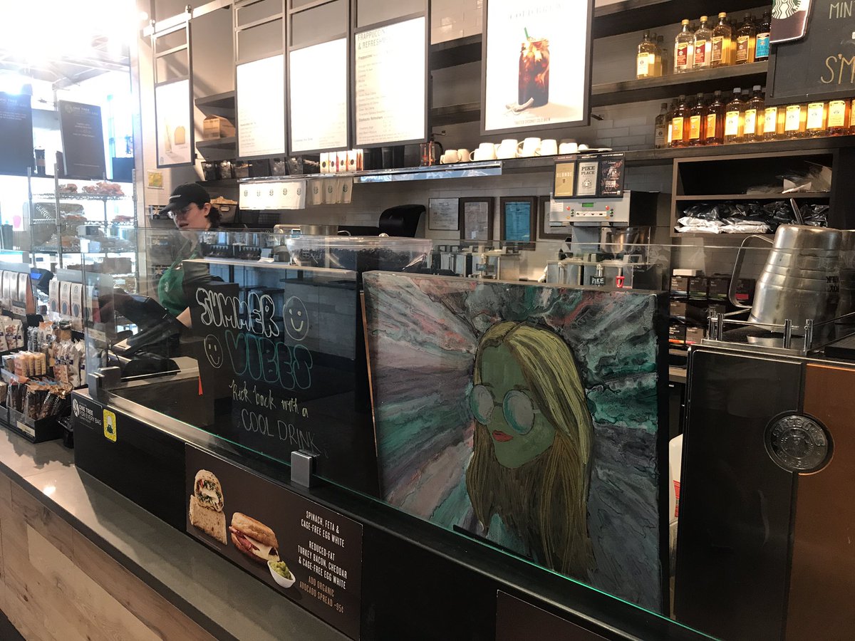 BamaDining's tweet photo. Fantastic chalk mural at @Starbucks Bryant by our very own barista, Grace!  #comeseeus https://t.co/sbn8iLGat5