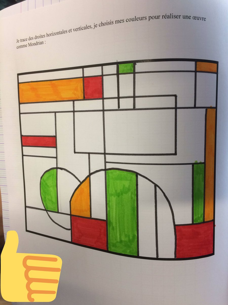 TonyLAINE_CM2's tweet photo. Moi aussi j'ai fait un dessin de Mondrian sauf que j'ai fai des cases arrondies. Mathieu https://t.co/ywoIdvI8FA