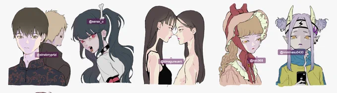 #いいねした相互の人の創作キャラを描く今 のやつ 全員合わせて50人は殺した 