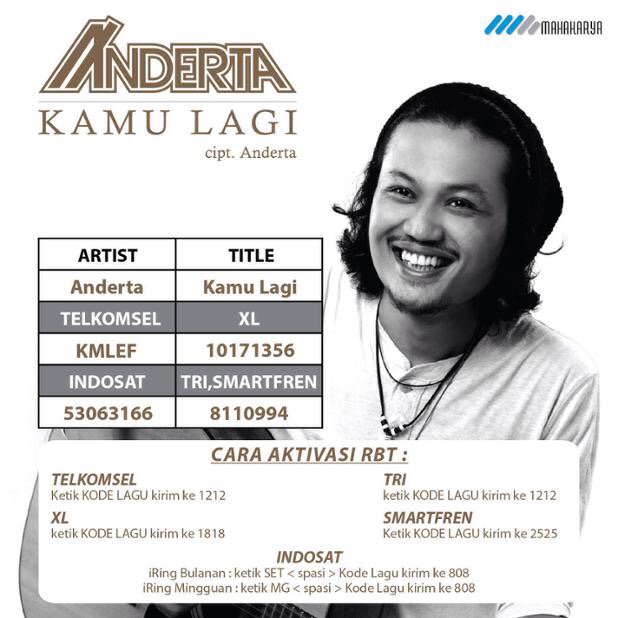 mahakaryapict's tweet photo. Lagi jatuh cinta cocoknya pake RBT @An_Derta #KamuLagi dihape kalian guys ;) yuk aktifkan skrg https://t.co/AuzpOqHnmR