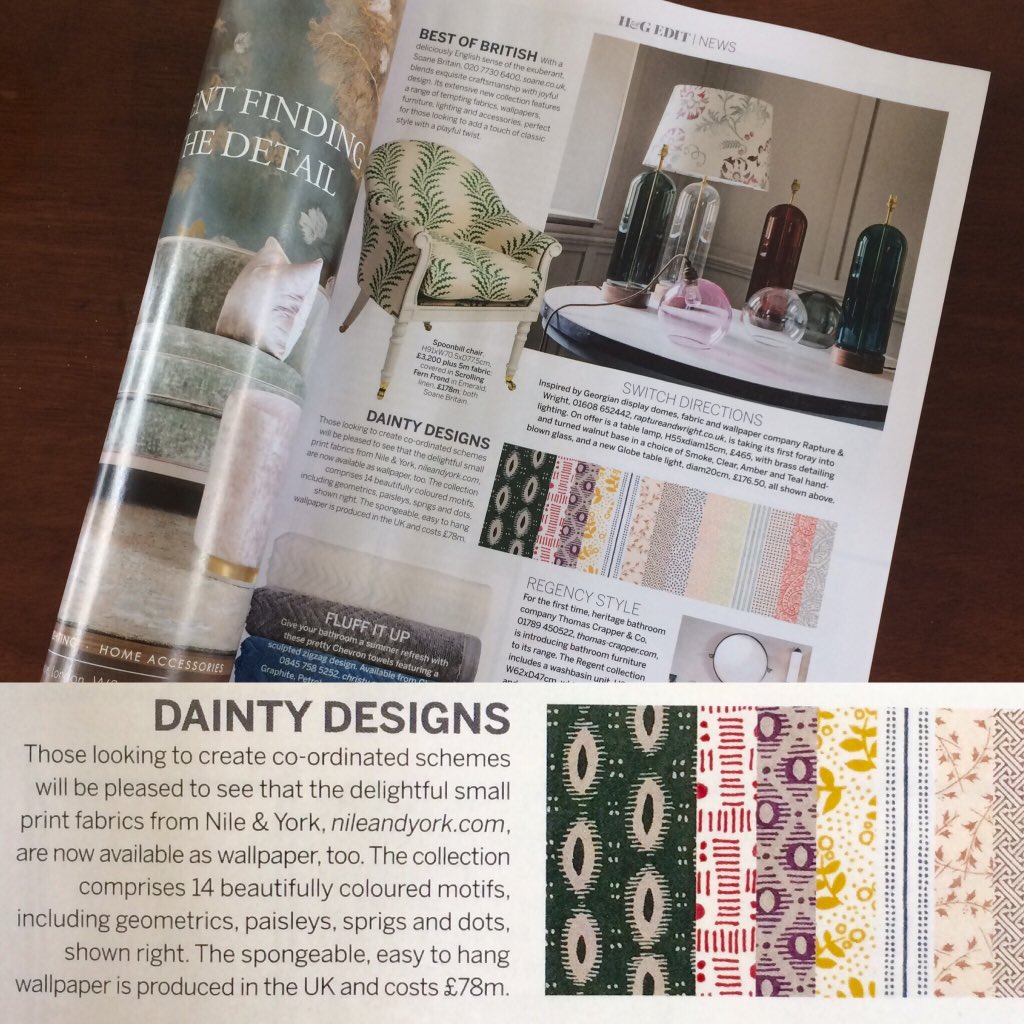 Thank you to <a href="/homesandgardens/">Homes & Gardens</a> for the 'dainty designs' write up in their June issue out this month👌#Interiors #Wallpapers #interiordecor