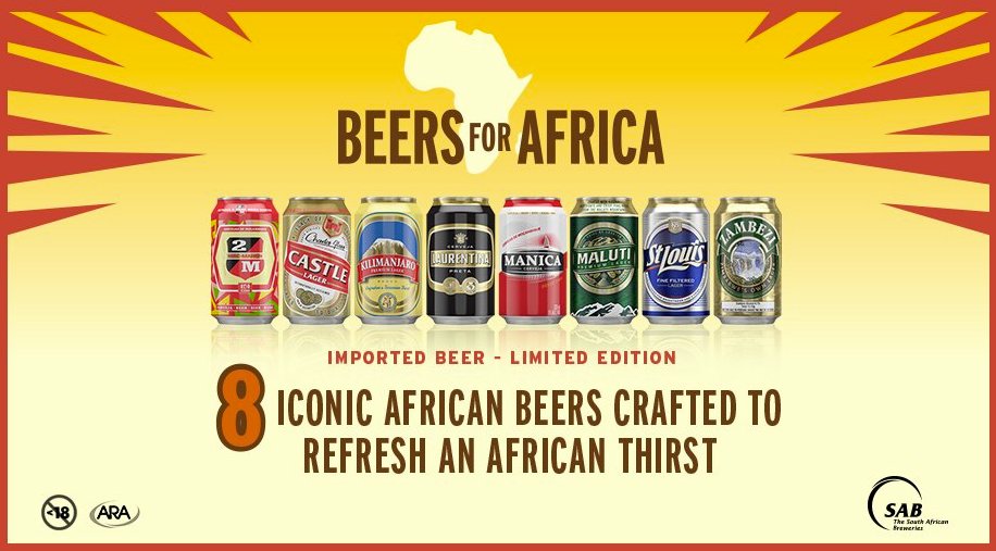 SABreweries's tweet photo. RT this to become a part of our #BeersForAfrica mosaic. You could WIN a limited #BeersForAfrica pack. Ts&amp;Cs apply. https://t.co/92mcwWkLFQ