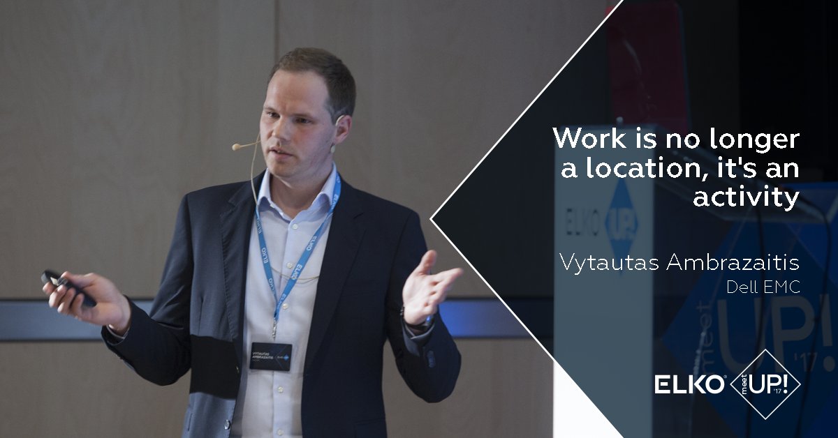 ELKO_Group's tweet image. Vytautas Ambrazaitis from @DellEMC on workforce transformation #elkomeetup