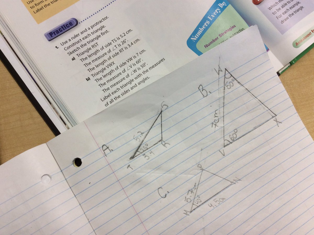 KiciaRashid's tweet photo. Drawing triangles with rulers and protractors #geometryjourney https://t.co/MFZ5FMzMvl
