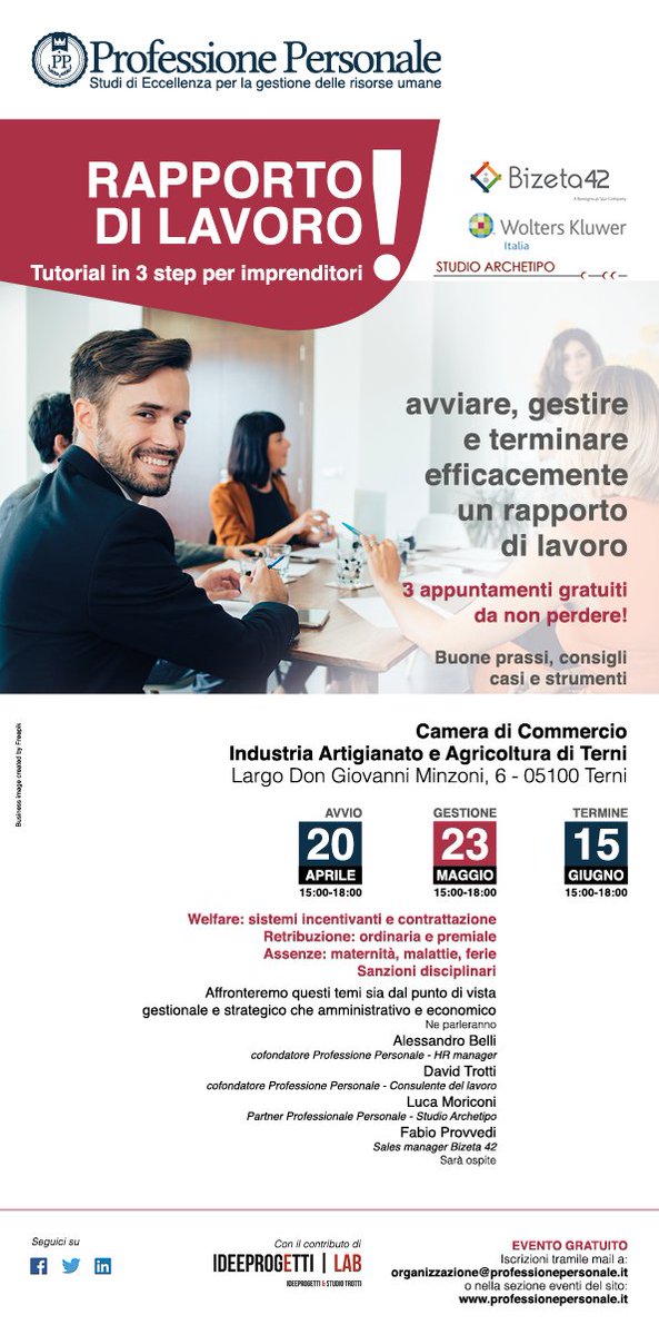 Sala più grande grazie al Sold Out! Camera di Commercio #Terni...Stiamo riaprendo le prenotazioni per gli ultimi 5 posti! #RapportoDiLavoro