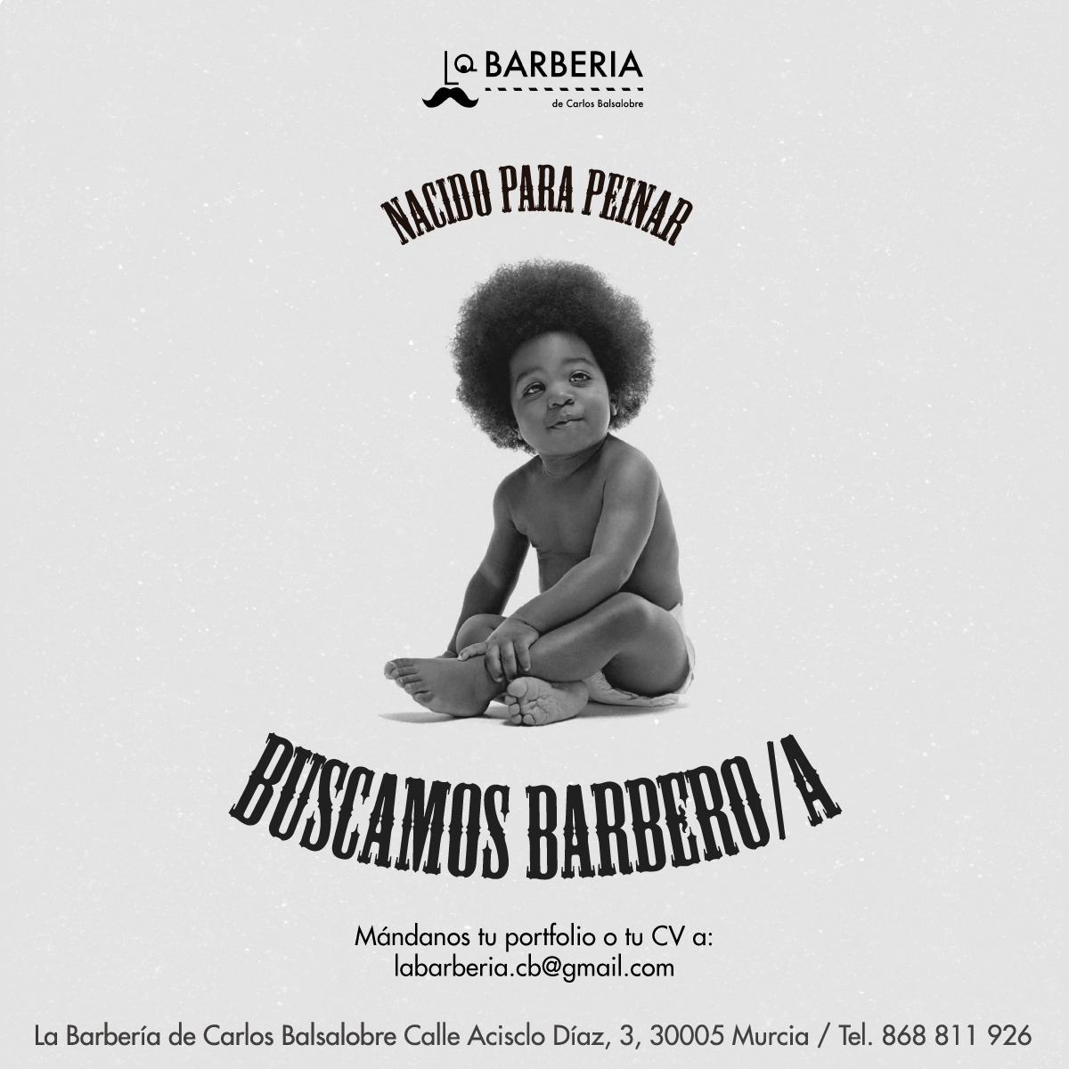 LaCalle_EsTuya's tweet photo. Nos ha chivado un pajarito que en La Barbería de Carlos Balsalobre buscan un barbero molón. ¿Y si fueras tú?
#Murcia #empleo #trabajo https://t.co/vFBEk3fdOd