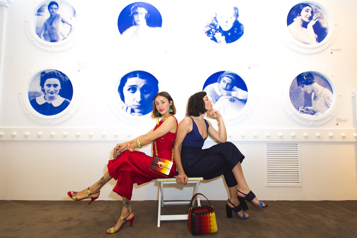Ferragamo's tweet photo. Vibrant colors and amazing shoes. A few from @miamoretti and @mirandamakaroff enjoying #1927ReturnToItaly. https://t.co/WlAqweiH1o