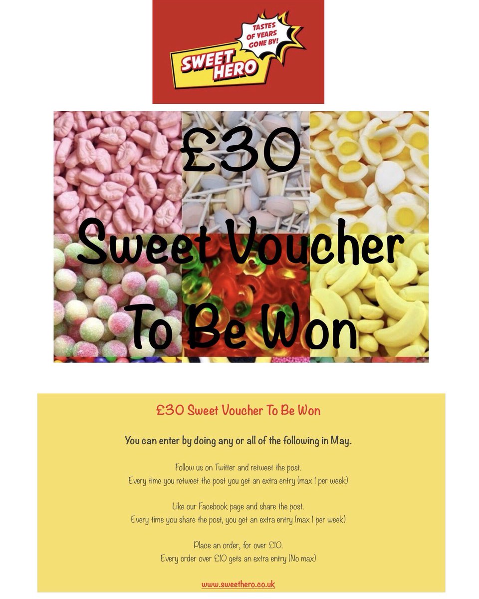 sweetherouk's tweet image. Still chance to win £30 worth of sweets.Follow us and RT this post. RT every week for an extra entry. #sweethero #competition #giveaway #win