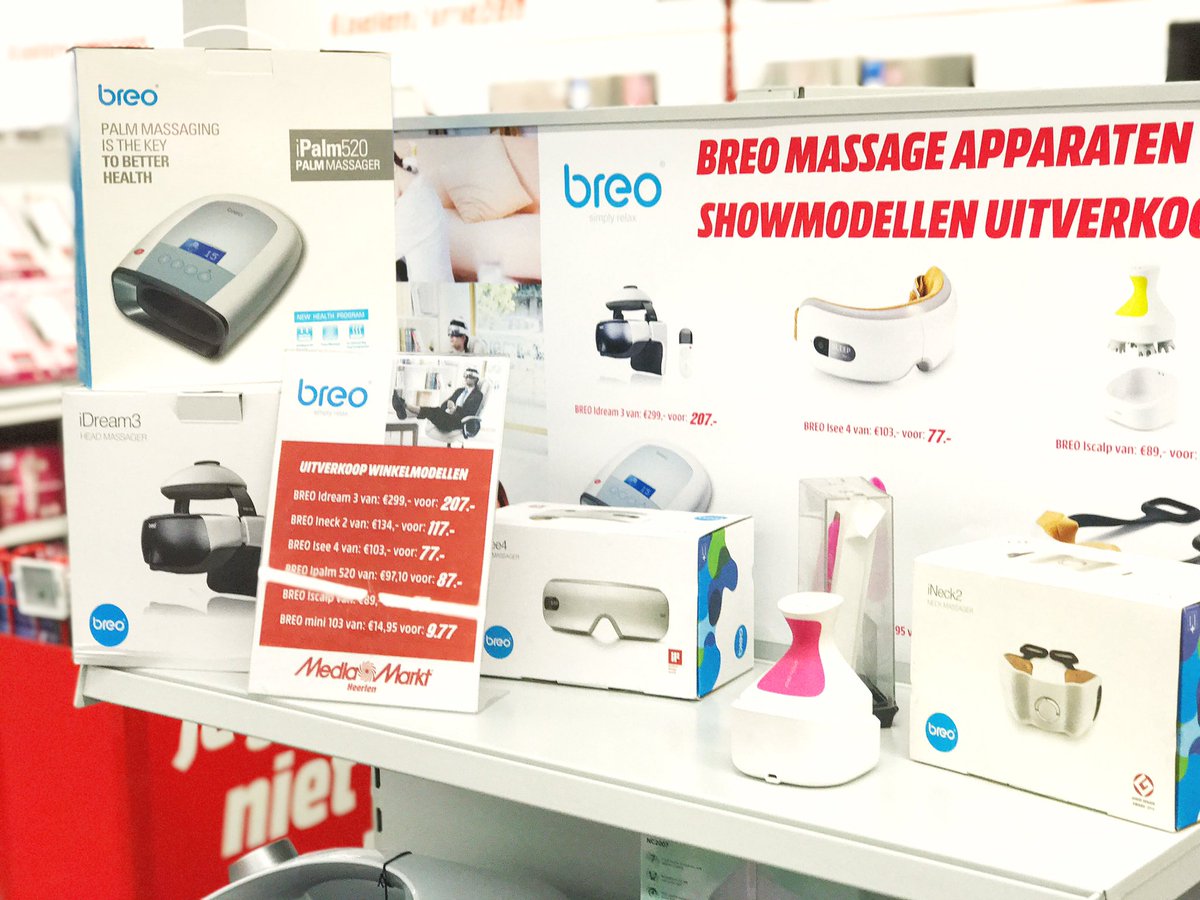 Stressvolle week achter de rug? Ontspan met de afgeprijsde massage apparaten van breo! <a href="/MediaMarktHrln/">Media Markt Heerlen</a> #weekend #ontspan #massage