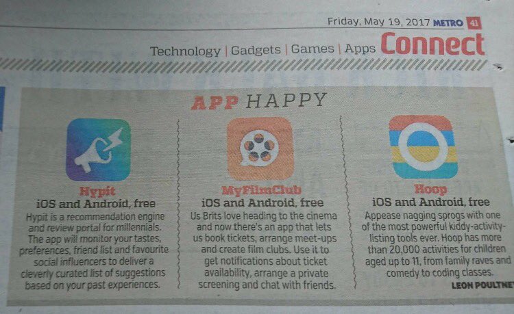 me_ellis's tweet photo. Proud to be working with such an inspiring team on @MyFilmClub Check out the app ready for the weekend! #AppHappy @MetroUK https://t.co/JRqY3dhD5B