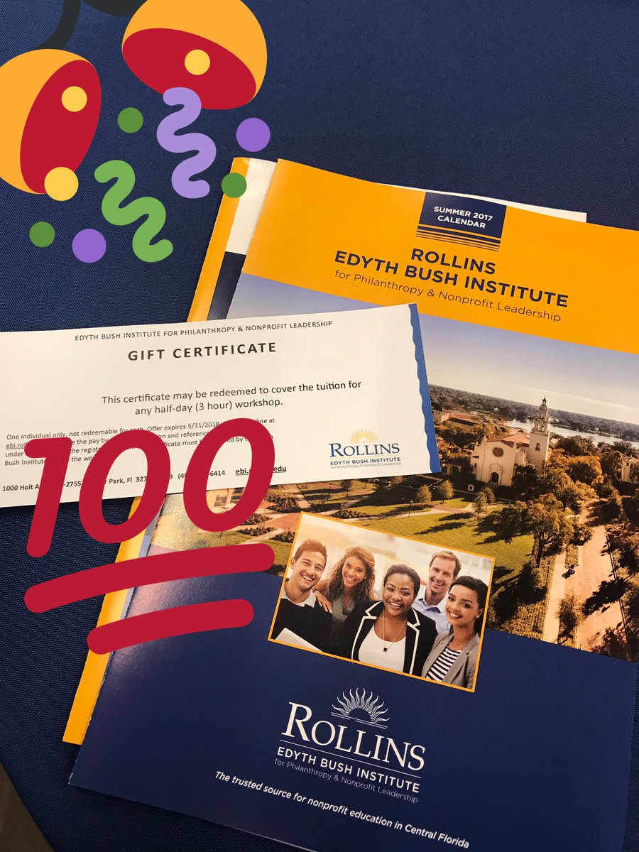 ArezoJanna's tweet photo. #BOOM Won FREE tuition at my next workshop at Edith Bush Institute for Philanthropy and Nonprofit Leadership @Rollins_EBI #CrummerNP https://t.co/d7EIU7AQZo