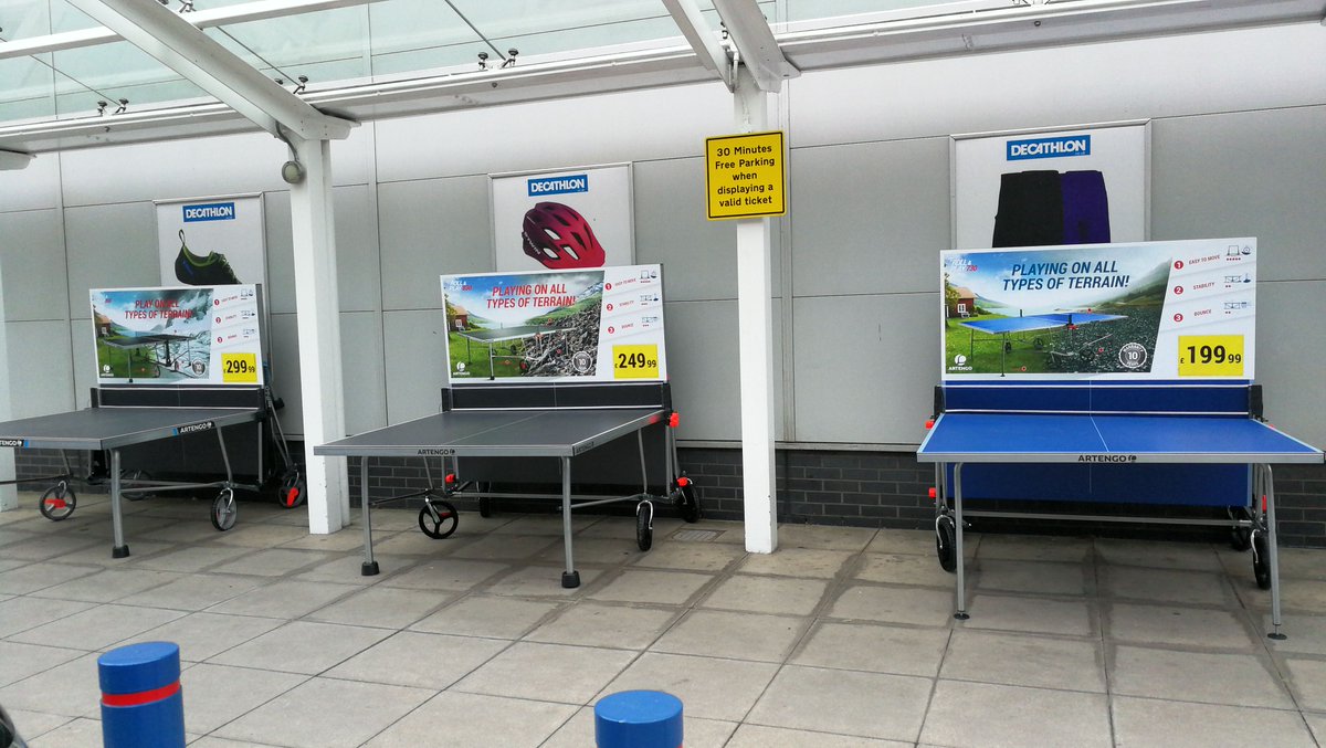 decathlonSH's tweet photo. Come to visit us and don't forget to check our brand new display #TableTennis tables out 🎾#EnjoyTheOutdoors #SportUnderTheSun😉😎@Artengo_com https://t.co/yD1FbJQ19B