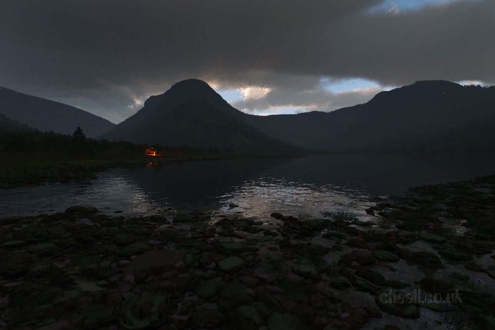 JCheall's tweet photo. 'Nocturne 1'. Building a parallel Lake District. #render #digitalart #Cumbria #rewilding #LakeDistrict #Buttermere #Lakeland #Cheall https://t.co/GWV7NO3Dw8