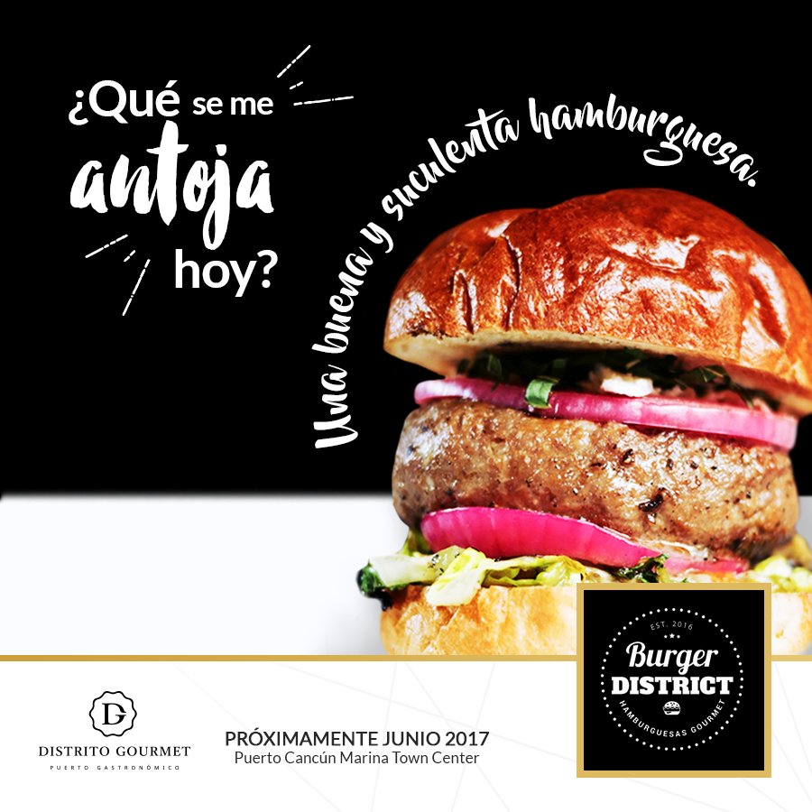 dgcancun's tweet photo. ¡Buenos días! ¿Qué se te antoja hoy? En #Junio podrás disfrutar de una rica hamburguesa en #BurgerDistrict https://t.co/PQn4BM6bEq
