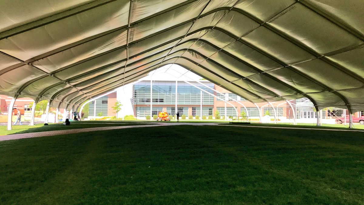 WPICommencement's tweet photo. The tent deconstruction has begun... #wpi2017 https://t.co/XaiX9FPRPp