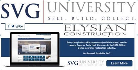 SVGCorp's tweet photo. Congrats to Chris Haqq at Elysian #Construction for enrolling into SVG University https://t.co/xekHMYcYoC #SVGU #SVGUniversity #Roofing https://t.co/eMgKGBXxtP